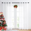 image:imageNICETOWN Sheer Window Curtain Panels  Ivory Eyelet Top Solid Voile for KitchenHotel 2 Pieces 54 Wide x 84inch LengthPure White