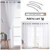 image:imageNICETOWN Sheer Window Curtain Panels  Ivory Eyelet Top Solid Voile for KitchenHotel 2 Pieces 54 Wide x 84inch LengthPure White