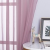 image:imageNICETOWN Sheer Window Curtain Panels  Ivory Eyelet Top Solid Voile for KitchenHotel 2 Pieces 54 Wide x 84inch LengthPurple
