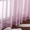 image:imageNICETOWN Sheer Window Curtain Panels  Ivory Eyelet Top Solid Voile for KitchenHotel 2 Pieces 54 Wide x 84inch LengthPurple