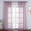 image:imageNICETOWN Sheer Window Curtain Panels  Ivory Eyelet Top Solid Voile for KitchenHotel 2 Pieces 54 Wide x 84inch LengthPurple