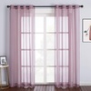 image:imageNICETOWN Sheer Window Curtain Panels  Ivory Eyelet Top Solid Voile for KitchenHotel 2 Pieces 54 Wide x 84inch LengthPurple