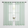 image:imageNICETOWN Sheer Window Curtain Panels  Ivory Eyelet Top Solid Voile for KitchenHotel 2 Pieces 54 Wide x 84inch LengthSage Green