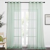 image:imageNICETOWN Sheer Window Curtain Panels  Ivory Eyelet Top Solid Voile for KitchenHotel 2 Pieces 54 Wide x 84inch LengthSage Green