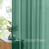 image:imageNICETOWN Sheer Window Curtain Panels  Ivory Eyelet Top Solid Voile for KitchenHotel 2 Pieces 54 Wide x 84inch LengthSante Green