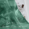 image:imageNICETOWN Sheer Window Curtain Panels  Ivory Eyelet Top Solid Voile for KitchenHotel 2 Pieces 54 Wide x 84inch LengthSante Green