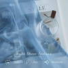 image:imageNICETOWN Sheer Window Curtain Panels  Ivory Eyelet Top Solid Voile for KitchenHotel 2 Pieces 54 Wide x 84inch LengthStone Blue
