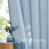 image:imageNICETOWN Sheer Window Curtain Panels  Ivory Eyelet Top Solid Voile for KitchenHotel 2 Pieces 54 Wide x 84inch LengthStone Blue