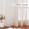 image:imageNICETOWN Sheer Window Curtain Panels  Ivory Eyelet Top Solid Voile for KitchenHotel 2 Pieces 54 Wide x 84inch LengthTaupe