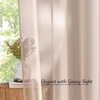 image:imageNICETOWN Sheer Window Curtain Panels  Ivory Eyelet Top Solid Voile for KitchenHotel 2 Pieces 54 Wide x 84inch LengthTaupe