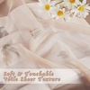 image:imageNICETOWN Sheer Window Curtain Panels  Ivory Eyelet Top Solid Voile for KitchenHotel 2 Pieces 54 Wide x 84inch LengthTaupe