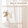 image:imageNICETOWN Sheer Window Curtain Panels  Ivory Eyelet Top Solid Voile for KitchenHotel 2 Pieces 54 Wide x 84inch LengthTaupe