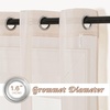 image:imageNICETOWN Sheer Window Curtain Panels  Ivory Eyelet Top Solid Voile for KitchenHotel 2 Pieces 54 Wide x 84inch LengthTaupe