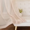 image:imageNICETOWN Sheer Window Curtain Panels  Ivory Eyelet Top Solid Voile for KitchenHotel 2 Pieces 54 Wide x 84inch LengthTaupe