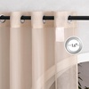 image:imageNICETOWN Sheer Window Curtain Panels  Ivory Eyelet Top Solid Voile for KitchenHotel 2 Pieces 54 Wide x 84inch LengthTaupe