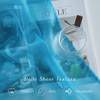 image:imageNICETOWN Sheer Window Curtain Panels  Ivory Eyelet Top Solid Voile for KitchenHotel 2 Pieces 54 Wide x 84inch LengthTeal