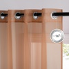 image:imageNICETOWN Sheer Window Curtain Panels  Ivory Eyelet Top Solid Voile for KitchenHotel 2 Pieces 54 Wide x 84inch LengthTerracotta