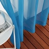 image:imageNICETOWN Sheer Window Curtain Panels  Ivory Eyelet Top Solid Voile for KitchenHotel 2 Pieces 54 Wide x 84inch LengthTurquoise