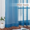 image:imageNICETOWN Sheer Window Curtain Panels  Ivory Eyelet Top Solid Voile for KitchenHotel 2 Pieces 54 Wide x 84inch LengthTurquoise
