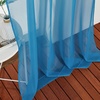 image:imageNICETOWN Sheer Window Curtain Panels  Ivory Eyelet Top Solid Voile for KitchenHotel 2 Pieces 54 Wide x 84inch LengthTurquoise