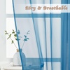 image:imageNICETOWN Sheer Window Curtain Panels  Ivory Eyelet Top Solid Voile for KitchenHotel 2 Pieces 54 Wide x 84inch LengthTurquoise