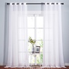 image:imageNICETOWN Sheer Window Curtain Panels  Ivory Eyelet Top Solid Voile for KitchenHotel 2 Pieces 54 Wide x 84inch LengthWhite