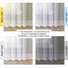image:imageNICETOWN Sheer Window Curtain Panels  Ivory Eyelet Top Solid Voile for KitchenHotel 2 Pieces 54 Wide x 84inch LengthWhite