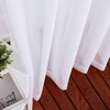 image:imageNICETOWN Sheer Window Curtain Panels  Ivory Eyelet Top Solid Voile for KitchenHotel 2 Pieces 54 Wide x 84inch LengthWhite