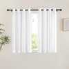image:imageNICETOWN Sheer Window Curtain Panels  Ivory Eyelet Top Solid Voile for KitchenHotel 2 Pieces 54 Wide x 84inch LengthWhite
