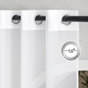 image:imageNICETOWN Sheer Window Curtain Panels  Ivory Eyelet Top Solid Voile for KitchenHotel 2 Pieces 54 Wide x 84inch LengthWhite