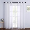 image:imageNICETOWN Sheer Window Curtain Panels  Ivory Eyelet Top Solid Voile for KitchenHotel 2 Pieces 54 Wide x 84inch LengthWhite