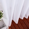image:imageNICETOWN Sheer Window Curtain Panels  Ivory Eyelet Top Solid Voile for KitchenHotel 2 Pieces 54 Wide x 84inch LengthWhite