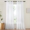image:imageNICETOWN Sheer Window Curtain Panels  Ivory Eyelet Top Solid Voile for KitchenHotel 2 Pieces 54 Wide x 84inch LengthWhite