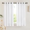 image:imageNICETOWN Sheer Window Curtain Panels  Ivory Eyelet Top Solid Voile for KitchenHotel 2 Pieces 54 Wide x 84inch LengthWhite