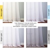 image:imageNICETOWN Sheer Window Curtain Panels  Ivory Eyelet Top Solid Voile for KitchenHotel 2 Pieces 54 Wide x 84inch LengthWhite