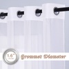 image:imageNICETOWN Sheer Window Curtain Panels  Ivory Eyelet Top Solid Voile for KitchenHotel 2 Pieces 54 Wide x 84inch LengthWhite