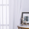 image:imageNICETOWN Sheer Window Curtain Panels  Ivory Eyelet Top Solid Voile for KitchenHotel 2 Pieces 54 Wide x 84inch LengthWhite