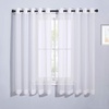 image:imageNICETOWN Sheer Window Curtain Panels  Ivory Eyelet Top Solid Voile for KitchenHotel 2 Pieces 54 Wide x 84inch LengthWhite