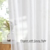 image:imageNICETOWN Sheer Window Curtain Panels  Ivory Eyelet Top Solid Voile for KitchenHotel 2 Pieces 54 Wide x 84inch LengthWhite