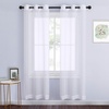 image:imageNICETOWN Sheer Window Curtain Panels  Ivory Eyelet Top Solid Voile for KitchenHotel 2 Pieces 54 Wide x 84inch LengthWhite