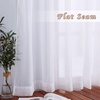 image:imageNICETOWN Sheer Window Curtain Panels  Ivory Eyelet Top Solid Voile for KitchenHotel 2 Pieces 54 Wide x 84inch LengthWhite