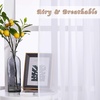 image:imageNICETOWN Sheer Window Curtain Panels  Ivory Eyelet Top Solid Voile for KitchenHotel 2 Pieces 54 Wide x 84inch LengthWhite