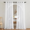 image:imageNICETOWN Sheer Window Curtain Panels  Ivory Eyelet Top Solid Voile for KitchenHotel 2 Pieces 54 Wide x 84inch LengthWhite
