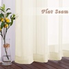 image:imageNICETOWN Sheer Window Curtain Panels  Ivory Eyelet Top Solid Voile for KitchenHotel 2 Pieces 54 Wide x 84inch LengthYellow Beige
