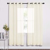 image:imageNICETOWN Sheer Window Curtain Panels  Ivory Eyelet Top Solid Voile for KitchenHotel 2 Pieces 54 Wide x 84inch LengthYellow Beige