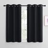 image:imageNICETOWN Blackout Draperies Window Curtain Panels AutumnWinter Thermal Insulated Solid Grommet Blackout CurtainsDrapes for Cafe Set of 2 42 inches by 50 inches Black