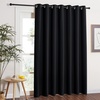 image:imageNICETOWN Blackout Sliding Glass Door Curtain for Living Room Extra Wide Grommet Thermal Insulated Light Blocking Curtain Drape for PatioFrench Door W100 x L84 1 Panel Black
