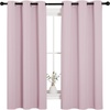image:imageNICETOWN Nursery Essential Thermal Insulated Solid Grommet Top Blackout CurtainsDrapes 1 Pair 42 x 63 inches in Baby Pink