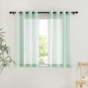 image:imageNICETOWN Sheer Window Curtain Panels  Ivory Eyelet Top Solid Voile for KitchenHotel 2 Pieces 54 Wide x 84inch LengthSage Green