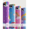 image:imageNICETOWN 100 Blackout Rainbow Yellow Curtains Cartoon Grommet Window Drapes for Kids Bedroom Nursery Thermal Insulated Room Darkening Treatments 2 Panels 52 x 84 Paler YellowPurple  Blue  Pink